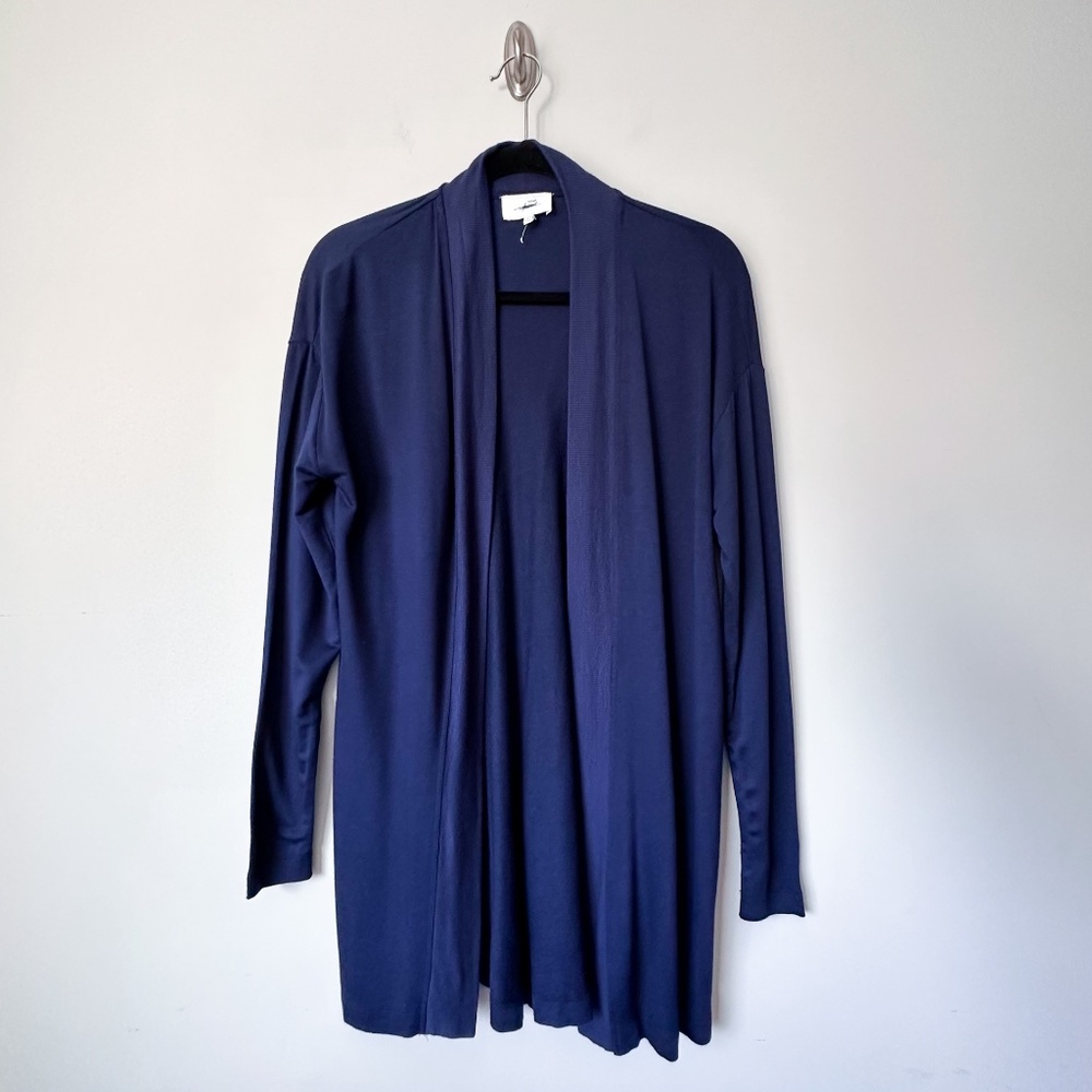Soma Navy Open Long Line Cardigan Sweatshirt